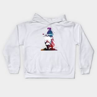 Motor scooter sport art Kids Hoodie